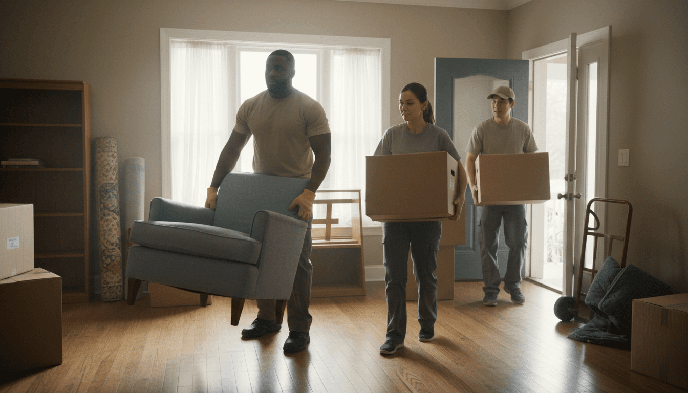 MGM RELOCATIONS moving team packing boxes with care